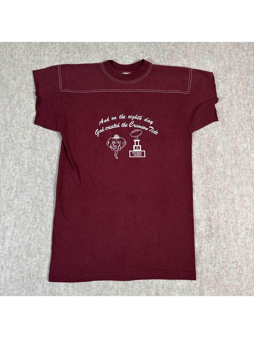 VTG Alabama Crimson Tide 1970’s And On The 8th Day T-shirt Medium? Maroon